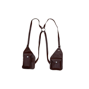 Leather Festival Harness – Dual Pocket Utility Front view
