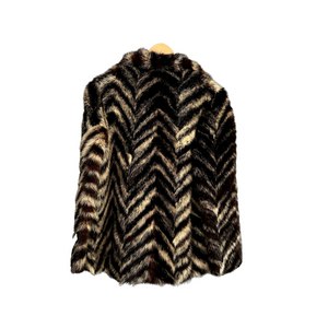 Iconic Chevron Real Fur Jacket back view