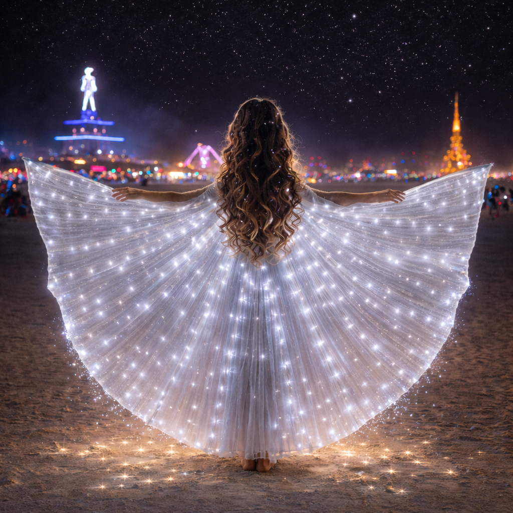 Luminous Flow Festival Cape back view