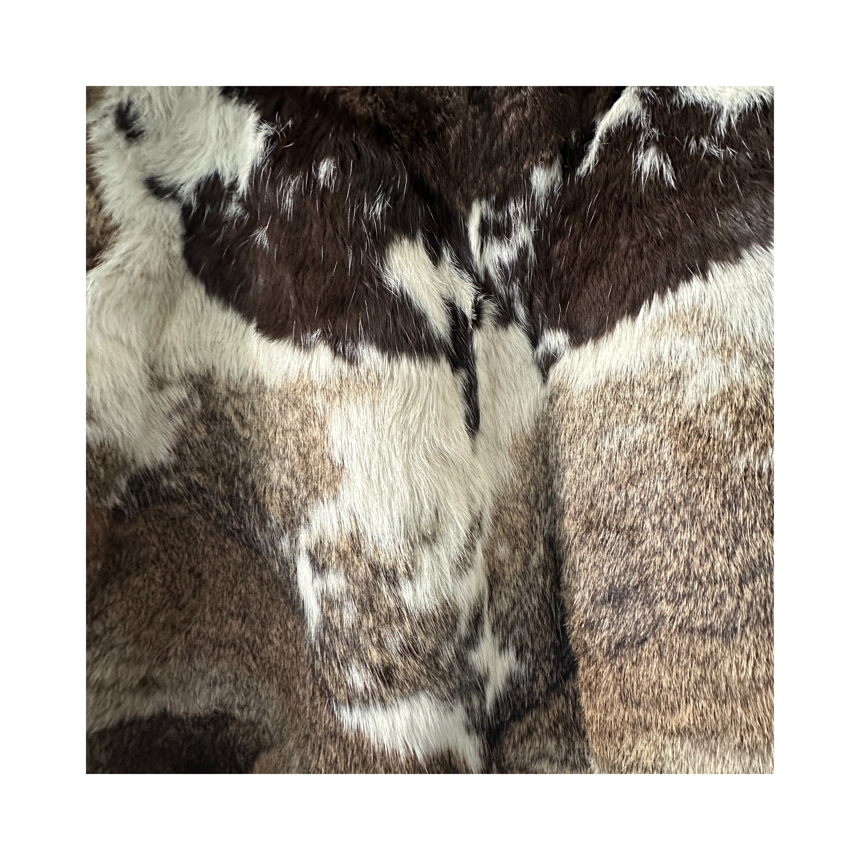 Vintage Festival Fur patchworkJacket close up view of fur