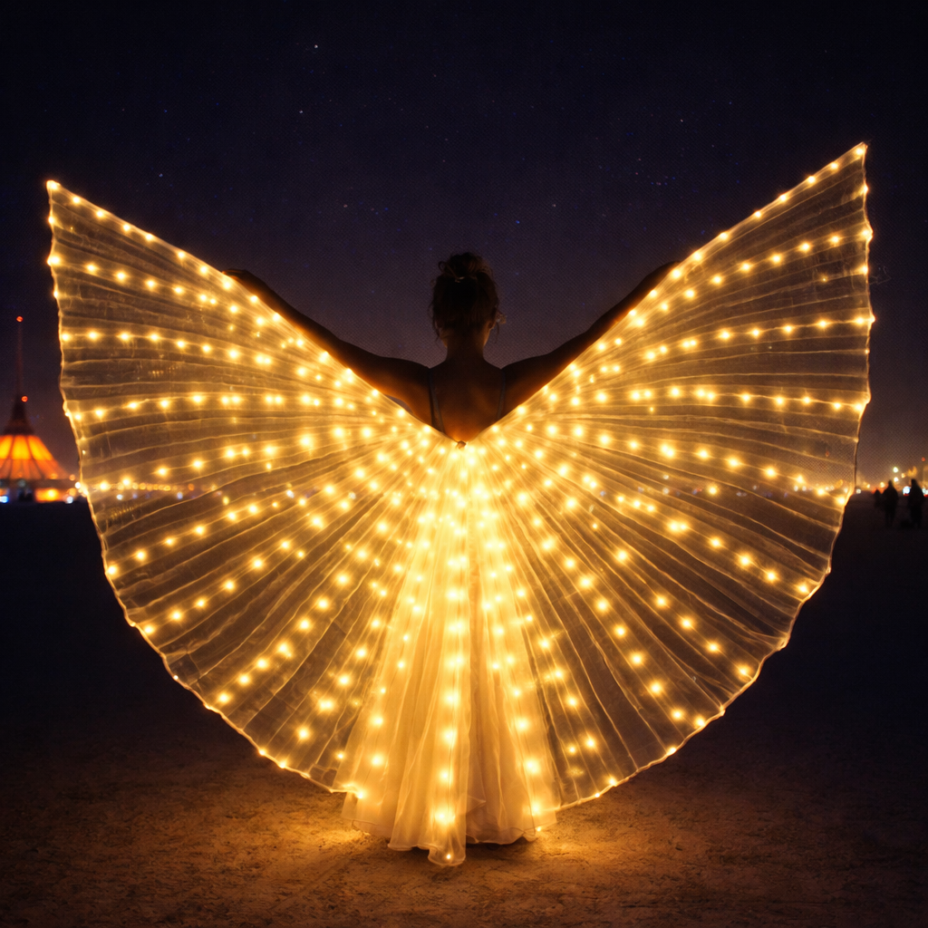 Luminous Flow Festival Cape  back view