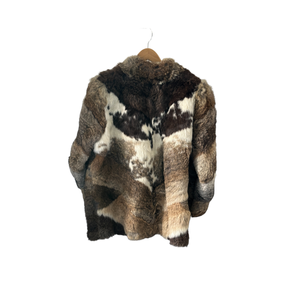 Vintage Festival Fur patchworkJacket back view