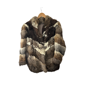 Vintage Festival Fur patchworkJacket front view