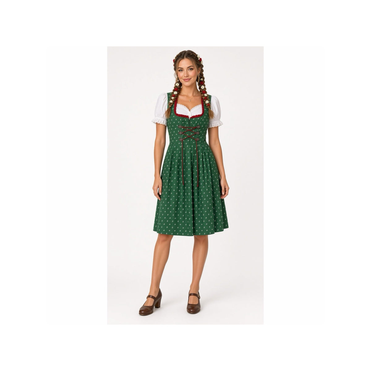 Landhaus Country Line Green Dirndl + Blouse | Oktoberfest Dress eU 34 /SA 6 - 8