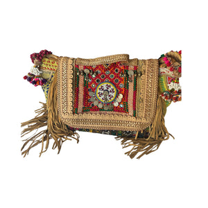 Large Banjara Bag/ Boho Festival Tribal Handbag front view
