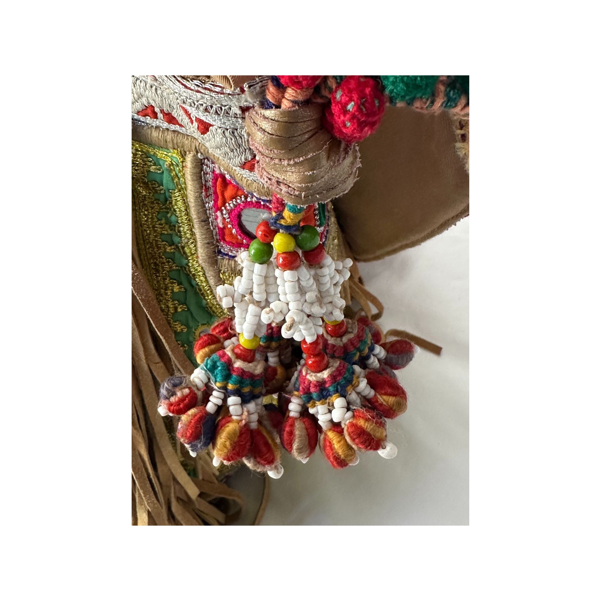 Large Banjara Bag/ Boho Festival Tribal Handbag tassle detail
