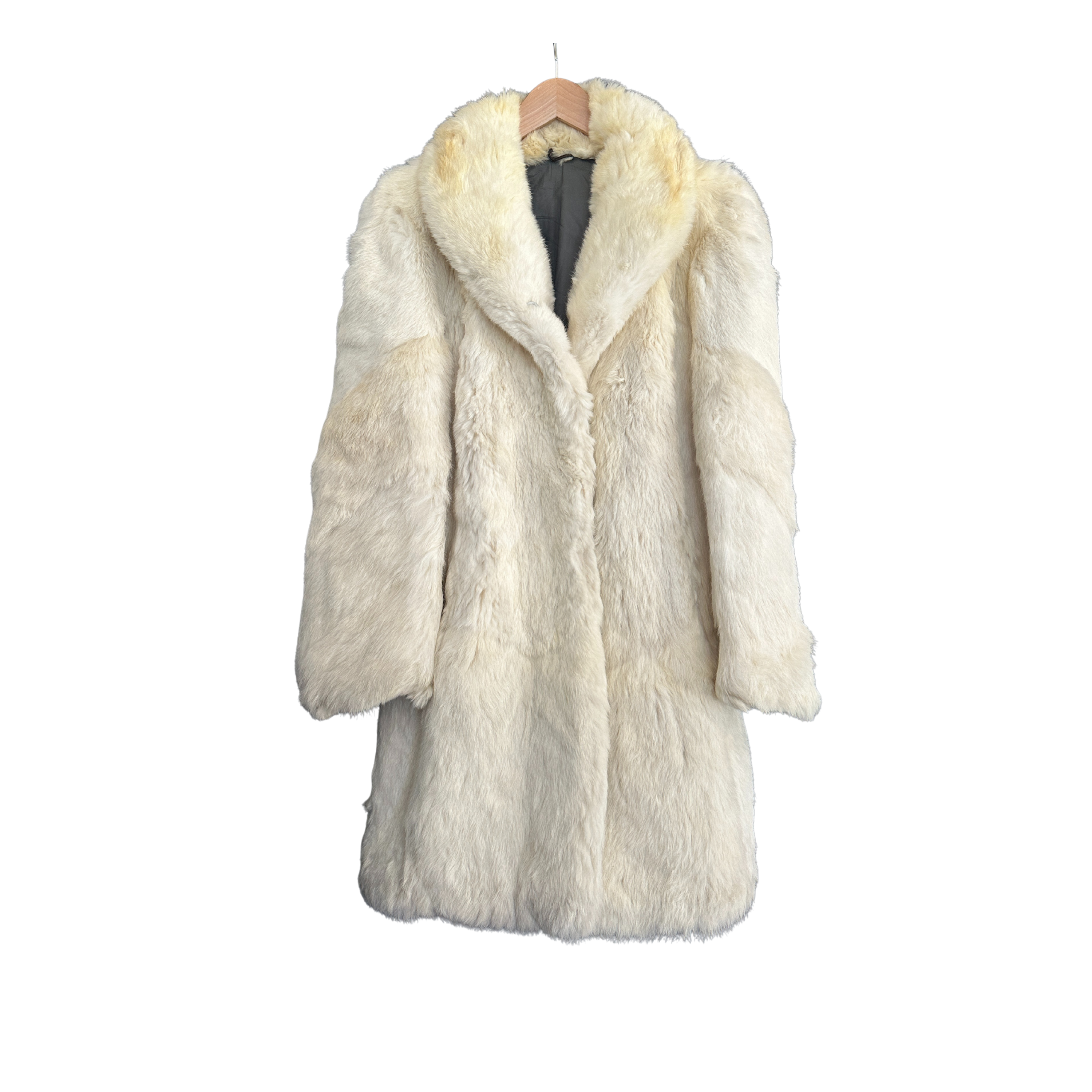 Vintage cream fur coat front view