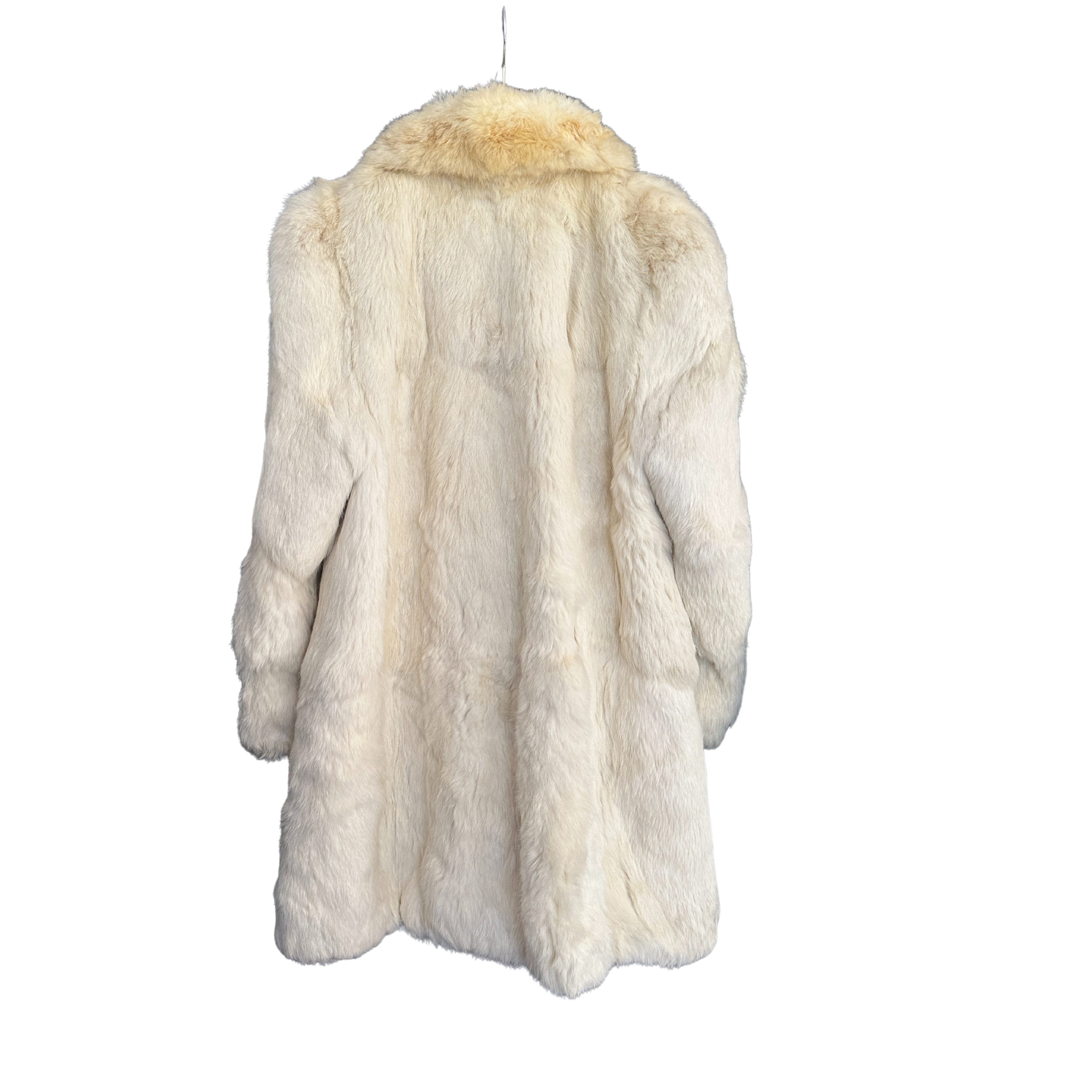 Vintage cream fur coat back view