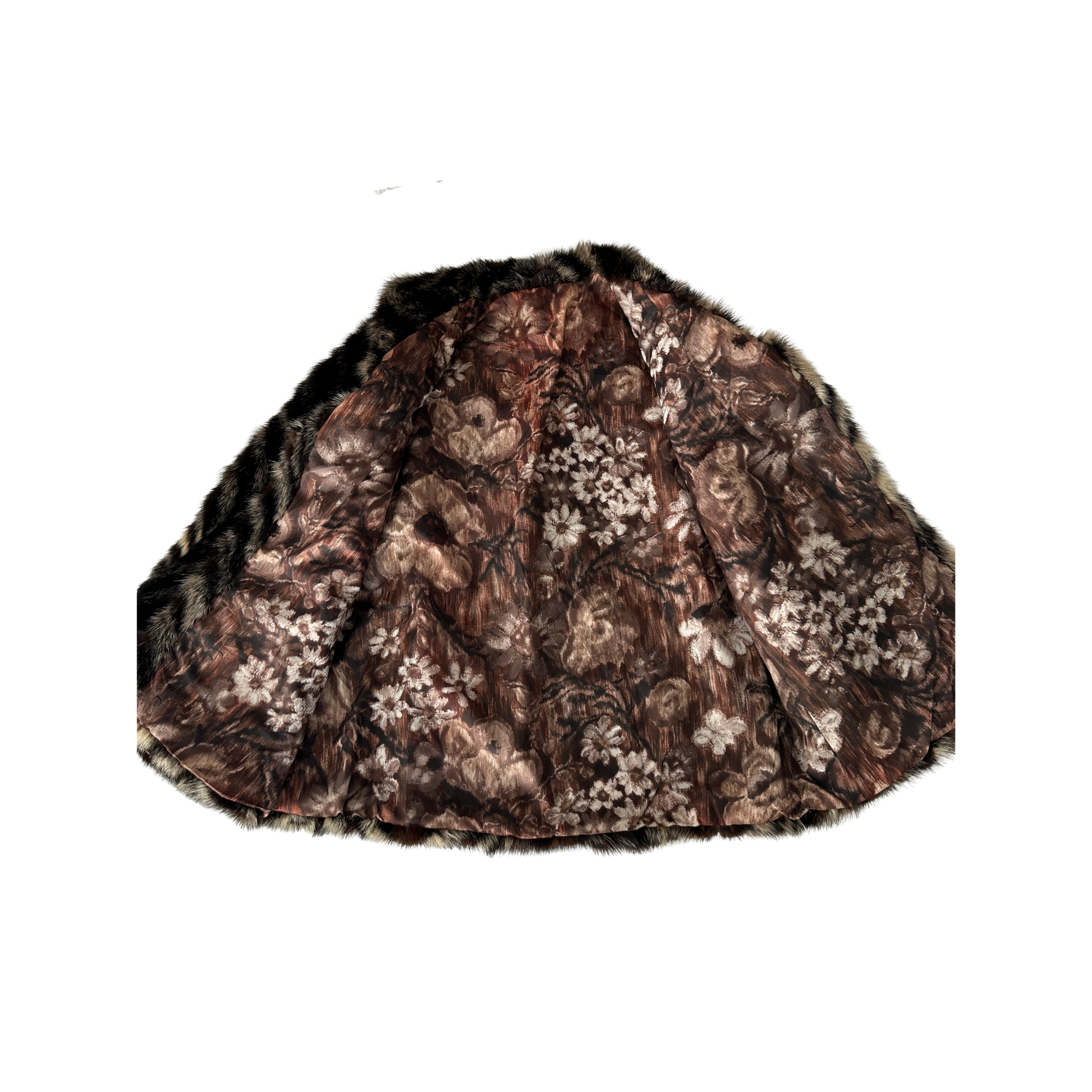 Iconic Chevron Real Fur Jacket view of lining