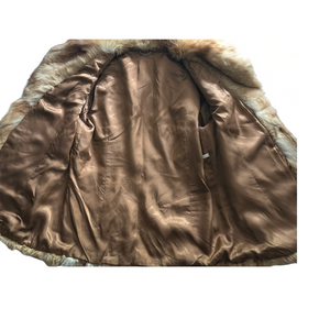 Golden Honey Vintage Fur Coat view of lining 